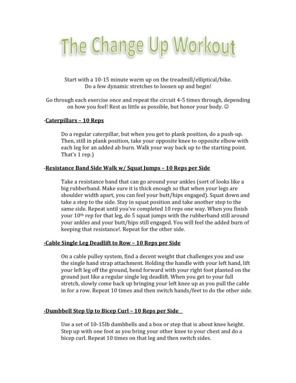 Change Up Workout
